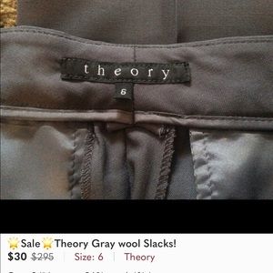 🌟Sale🌟Theory Gray wool Slacks!